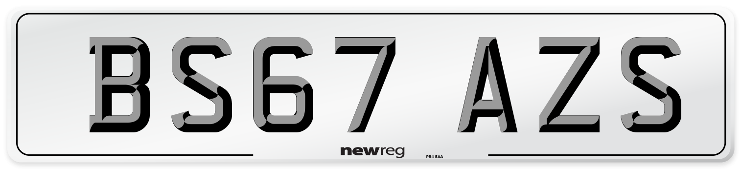 BS67 AZS Number Plate from New Reg